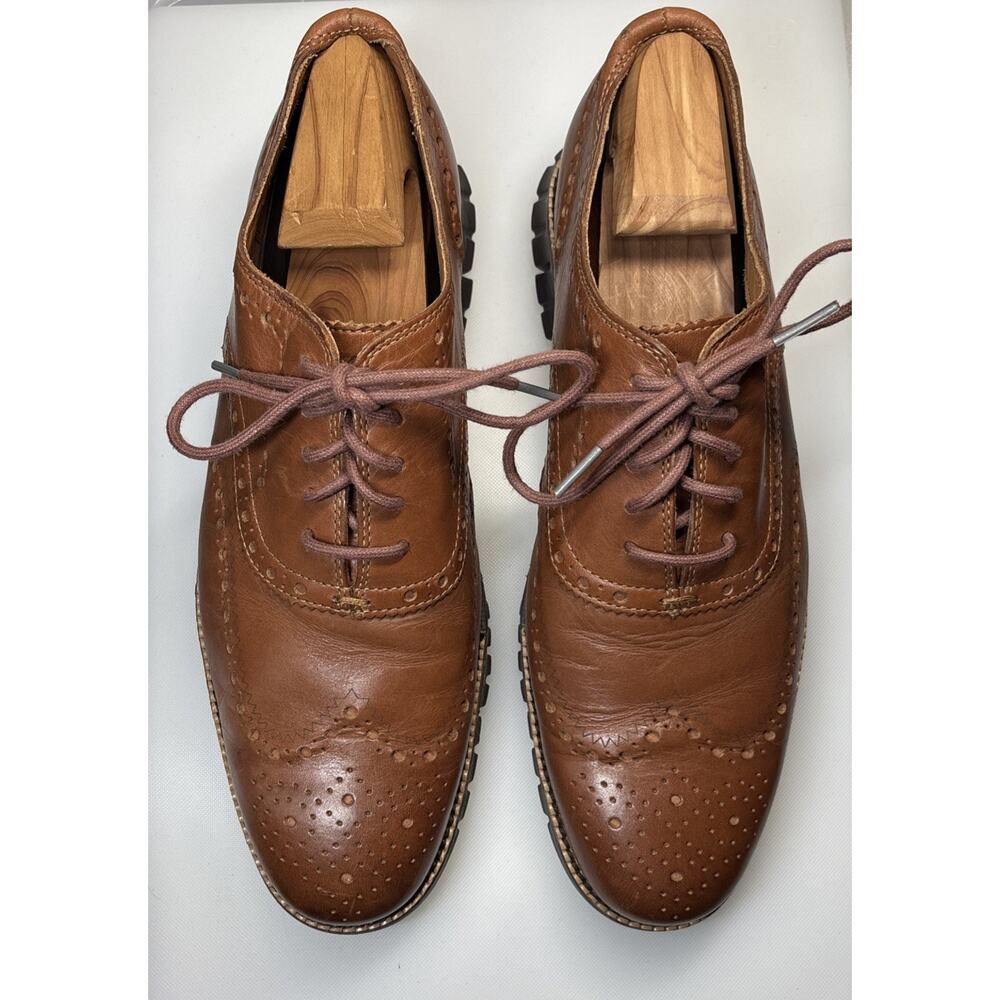 Cole Haan ZERØGRAND Remastered Wingtip Oxford British Tan/Java 11.5 R Shoes
